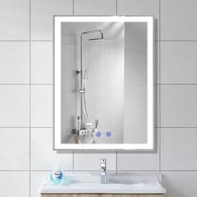 Wholesale Frameless Illuminated LED Bathroom Vanity Mirror with Touch Switch Time Display