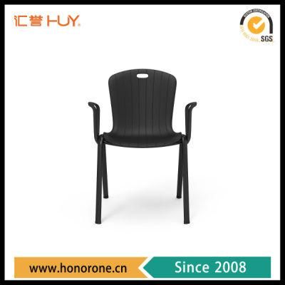 Link and Stack Plastic Chair with Tilting Function with Powder Coated Frame