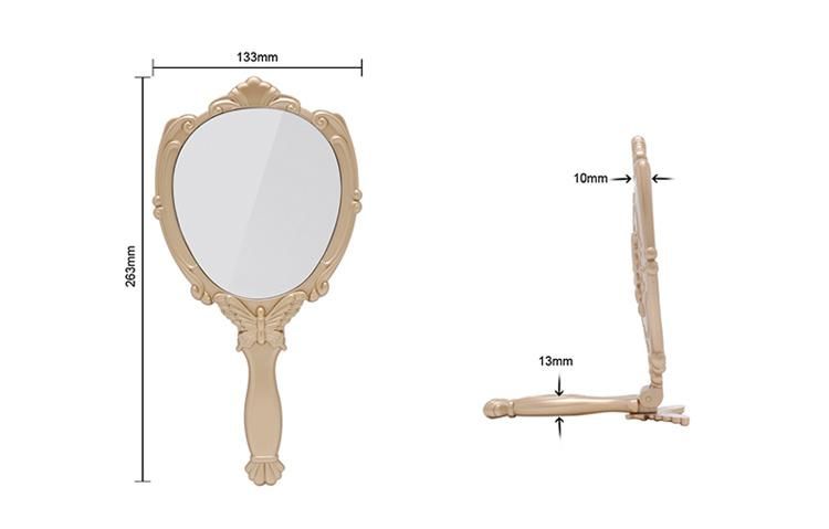 Hot Selling Delicate Pattern Framed Handheld Makeup Mirror Gift Mirror