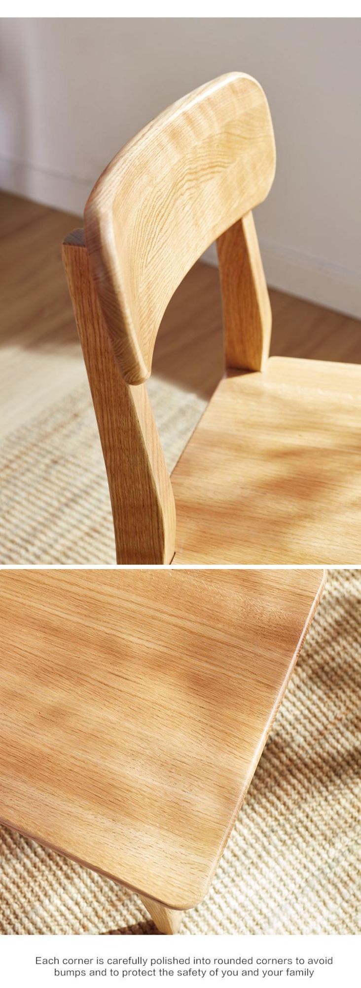 Furniture Modern Furniture Kitchen Cabinets Home Furniture Living Room Solid Wood Simple Oak Dining Table Natural Color Nordic Dining Table and Chair Set