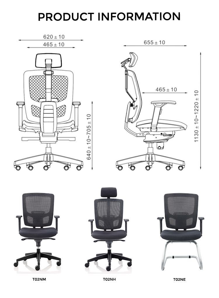 Office Furniture Manufacturer Modern Headrest Staff Swivel Mesh Office Chair