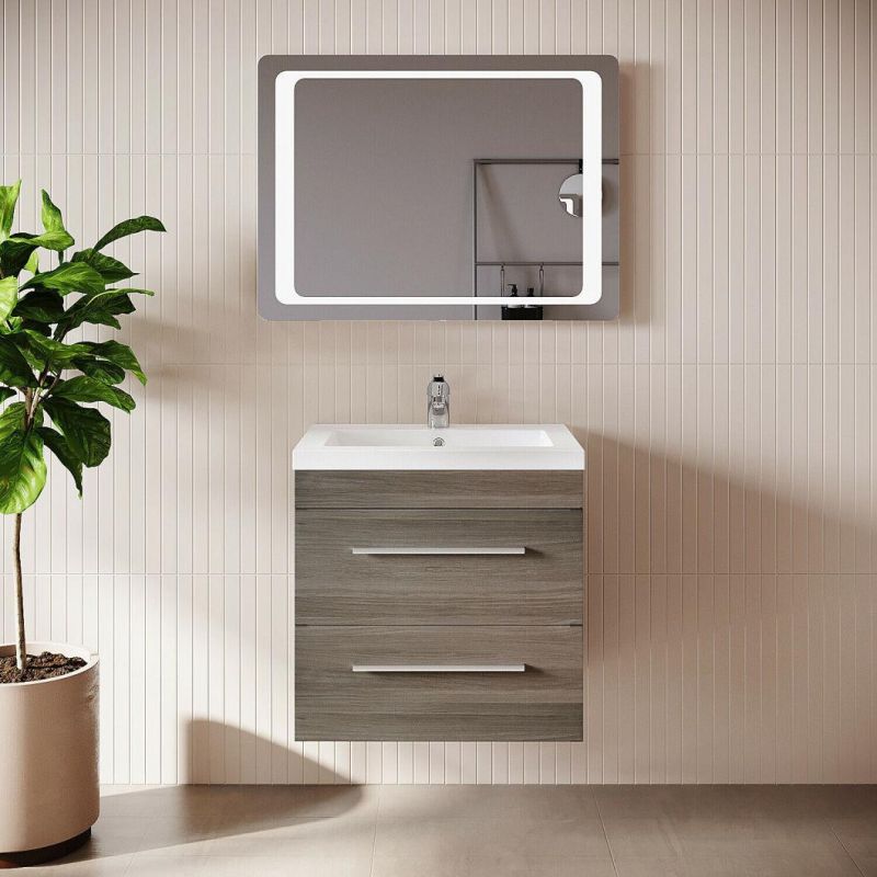 600mm Wall Hung Bathroom Vanity Units Sink Wood Cabinet Storage Gloss Furniture