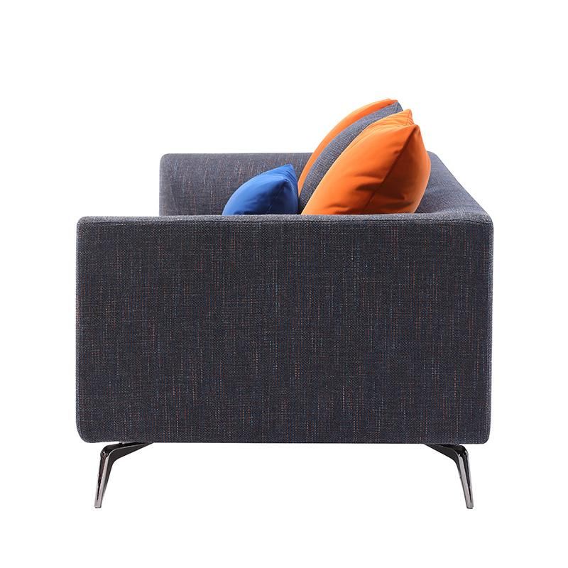 Living Room Furniture Modern Simple Fashion Design Sectional Gray Fabric Sofa with Metal Leg