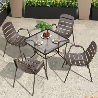 Outdoor Simple Table and Chair Modern Leisure Plastic Chair