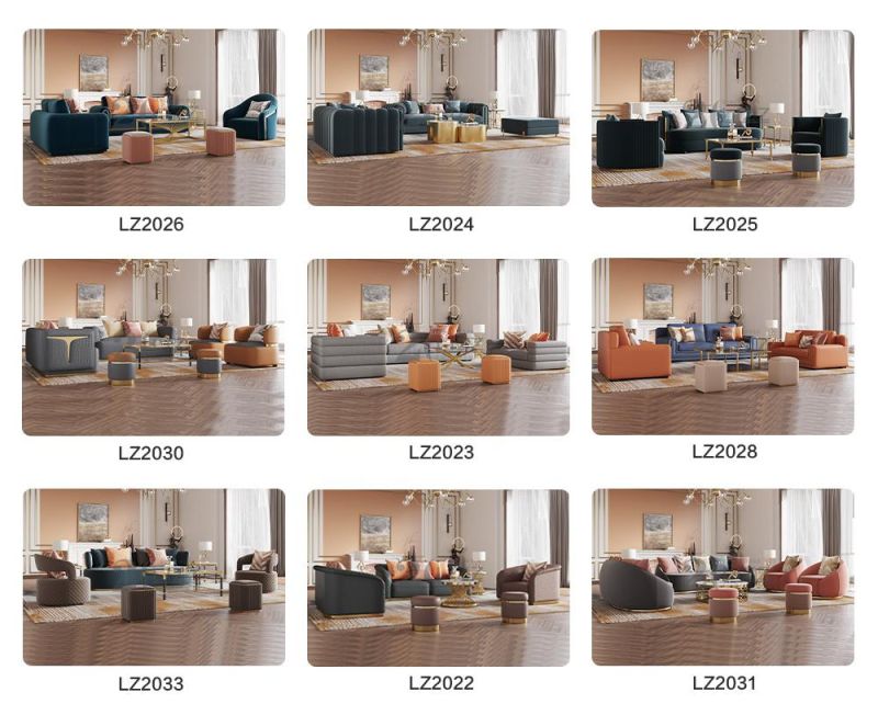 Modern Designer Living Room Furniture American Luxury Curved Sofa