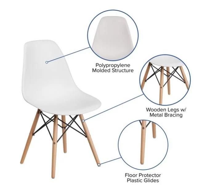Home Furniture Nordic Restaurant Wooden Designer Modern Plastic Dining Kitchen Chair