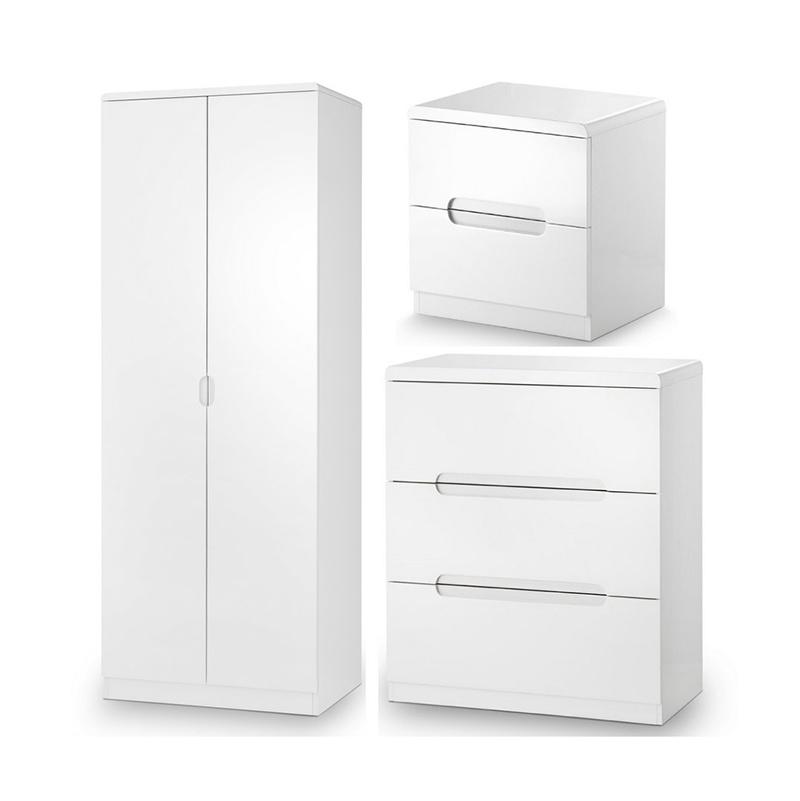 Arabic Style Modern Pure White High Gloss Bedroom Furniture Set