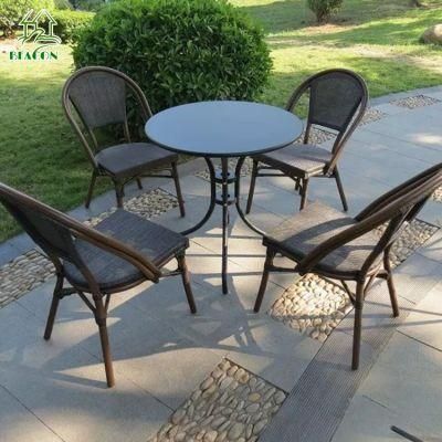 Modern Classic Garden Patio Dining Tea Table Chairs Aluminum Frame Fabric Furniture Set