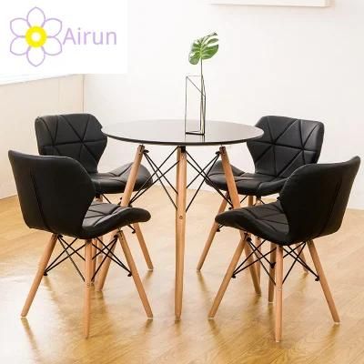 Top Selling Rectangle Wooden Dining Table Metal Leg Modern Nordic Table