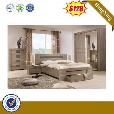 Modern Queen Size Wooden Bedroom Furniture Single Leather Hotel Bed