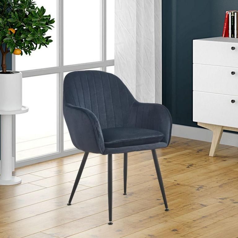 Scratch Proof Design Armchair High Back Upholstered Fabric Dining Chair
