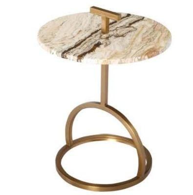 Marble Top Coffee Table with High Quality Stainless Metal