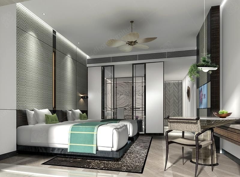 Modern 5 Star Design Customized Holiday Hotel Bedroom Furniture Set