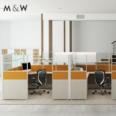 Popular Design Desk Table Modern L Shape Furniture Cubicles 3 Person Workstation Office Partition