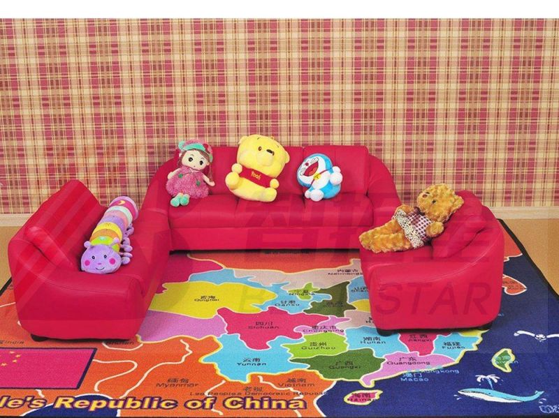Preschool and Kindergarten Kids Sofa, Wooden Modern Kids Furniture for Classroom, Hot Sale Home Furniture Child Baby Sofa
