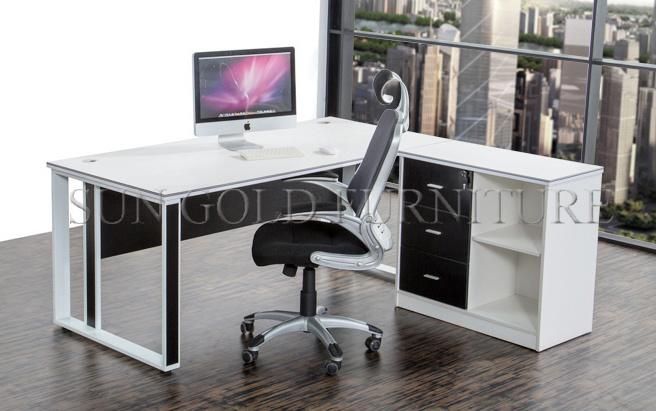 Modern Wooden L Shaped Executive Desk with Vice Cabinet (SZ-WSE27)