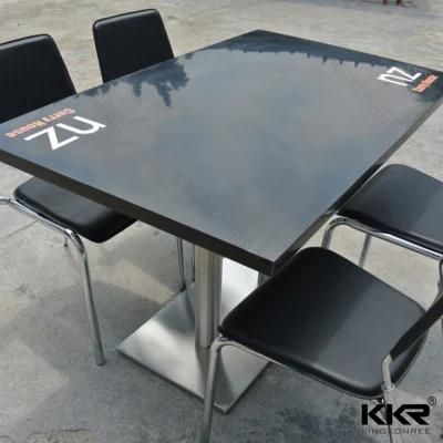 Custom Logo Solid Surface Stone Coffee Dining Table