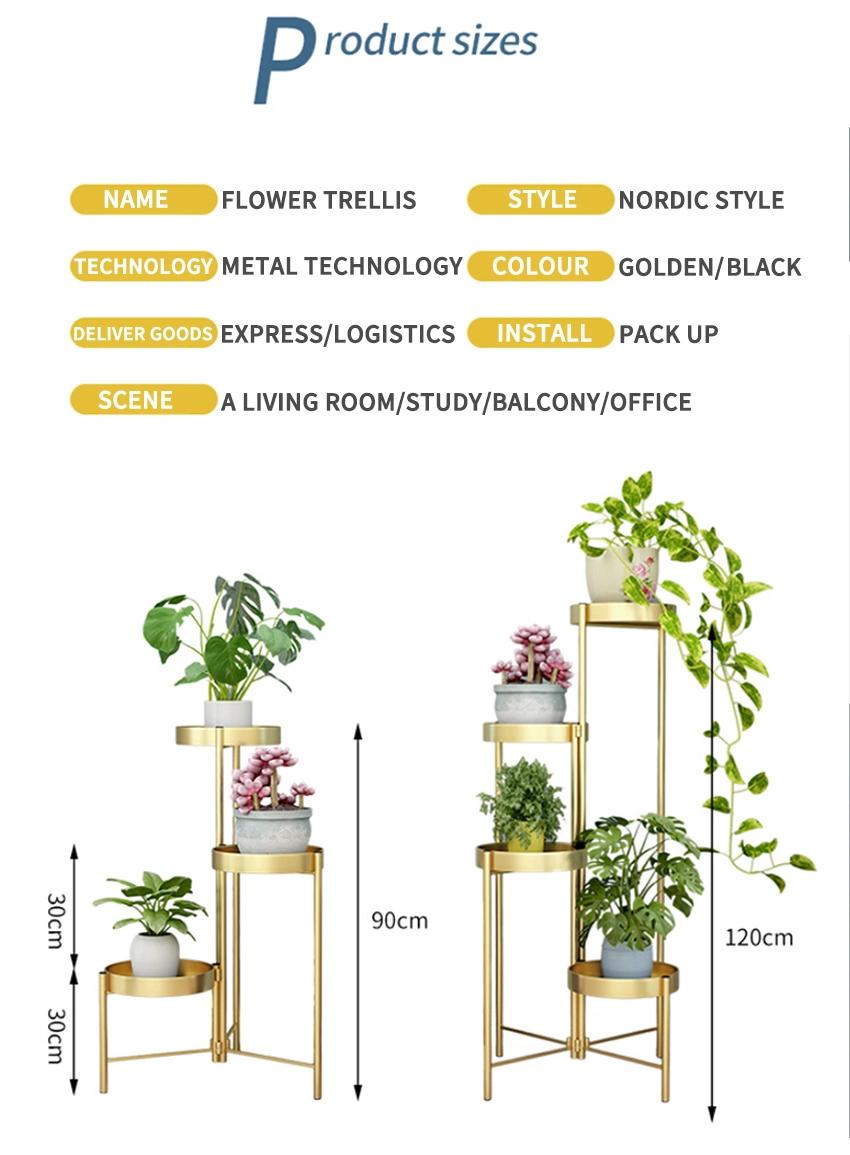 Modern Indoor Outdoor Garden Plant Standflower Pot Flower Metal Marble Stand