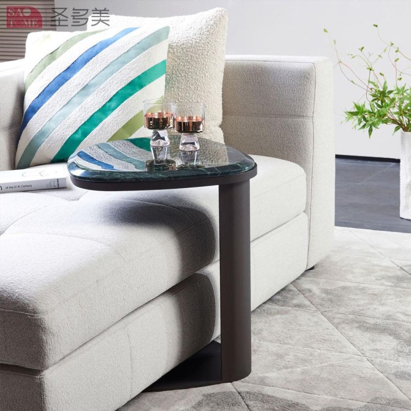 Modern Home Living Room Metal Frame Marble Coffee Table