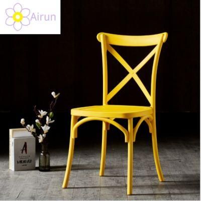Fashion White Color Plastic Resin X Cross Back Chair