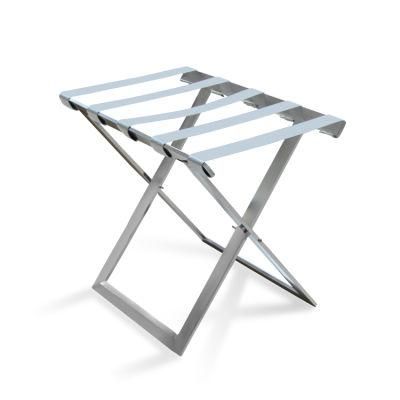 Supplies High Quality Bedroom Metal Stainless Steel Chrome Guest Room Folding White Luggage Racks Hotel