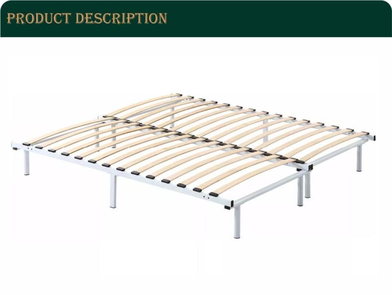 2021 Hot Selling Simple Knockdow Metal and Slat Bed Frame