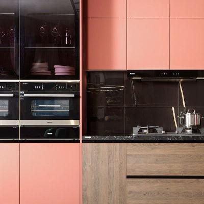 High End Cabinets in Turkey Low Cost Project Australian Oak Modern Wine Red Kitchen Cabinet Kitchen Cabinets