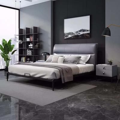 Manufactory Wholesale Bedroom Furniture Leather Bed Frame Modern King Size Queen OEM Factory Price