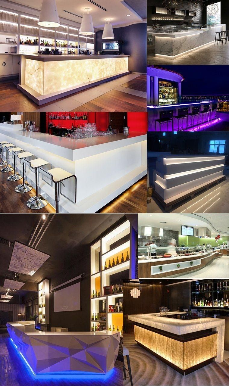 Night Club Furniture Modern LED Restaurant Counter Cafe Shop Bar Counter Design