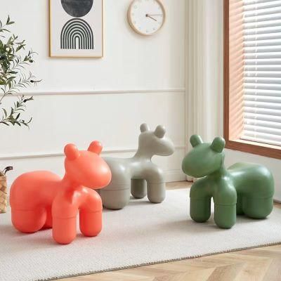 Fashion Pony Chair Creative Rotomolding Living Room Cartoon Childlike Puppy Low Stool Designer Animal Seat Home Insulated Chair