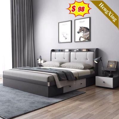 Modern Bedroom Wood Furniture Set Murphy Leather Queen Size Hotel Bed