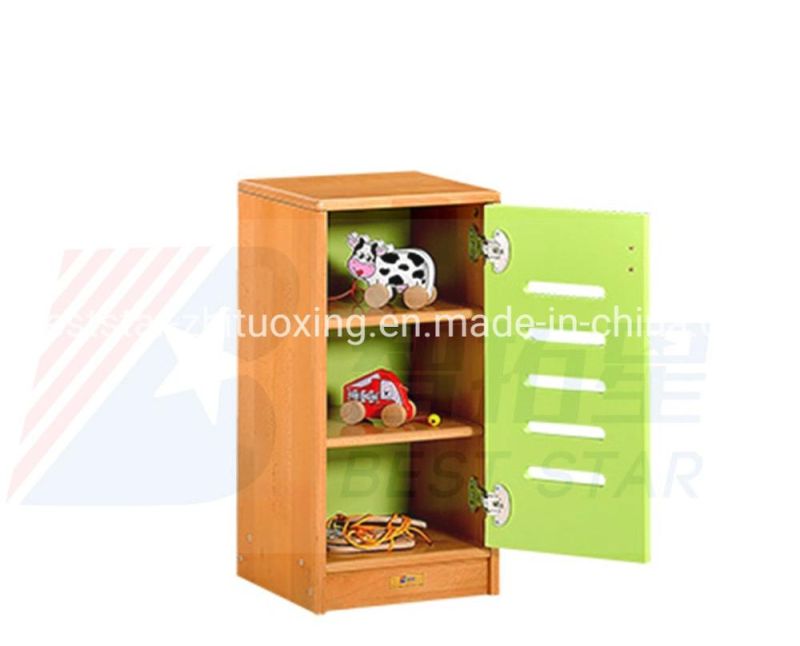 Preschool and Kindergarten Day Care Wood Book Cabinet, Children School Classroom Furniture, Kids Nursery Toy Storage Cabinet, Baby Storage Cabinet with Drawer