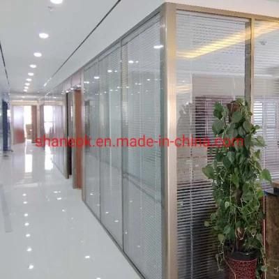 Shaneok Factory Price Glass Office Partition with Aluminum Venetian Blind