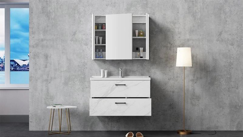 Modern Bath Fashion American Solid Wood White Bathroom Vanity