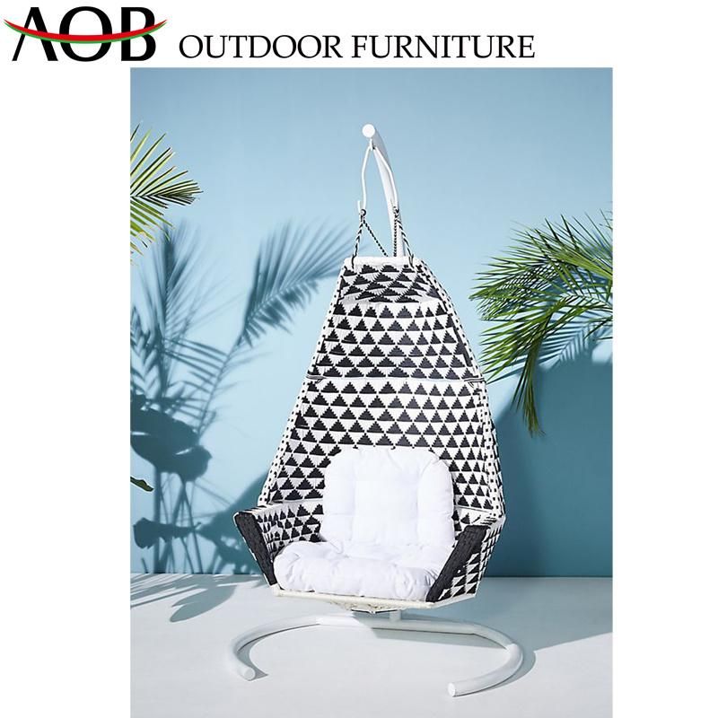 Chinese Modern Outdoor Garden Patio Furniture Rattan Wicker Armless Swing Set Balcony Hanging Rocking Chair