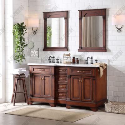 Transitional Style Big Size Double Sinks Bathroom Vanity Furniture