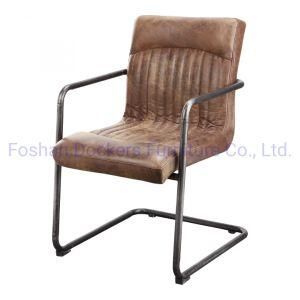 Vintage Full Genunie Leather Metal Frame Living Room Dining Room Hotel Room Furniture Wholesale Chair