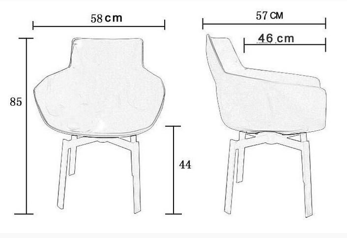 Modern Rotating Husk Dining Chair Hotel Designer Restaurant Luxury Swivel Muscle Chair Furniture