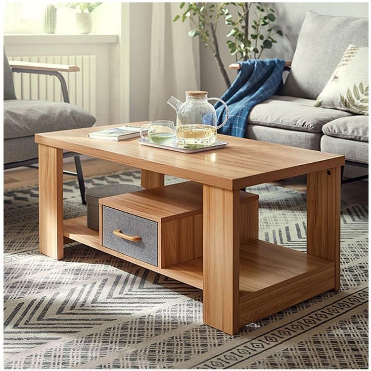 Factory Price Wooden Modern Tea Table Living Room Center Table Coffee Table