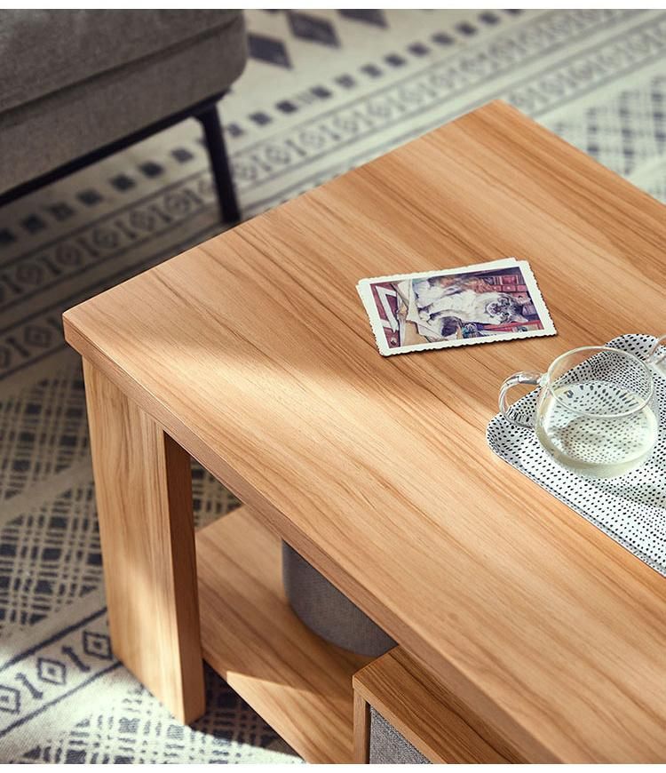 Factory Price Wooden Modern Tea Table Living Room Center Table Coffee Table