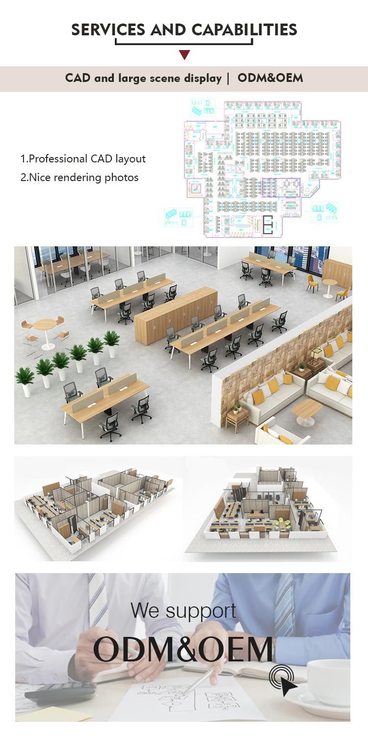 Factory Wholesale Cubicle Design 4 Person Workstation Curved Work Station Desk Office Furniture