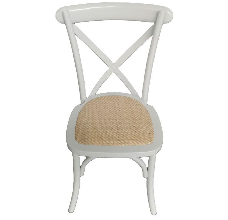 Stackable Rattan Seat Cross Back Chair for Wedding Event