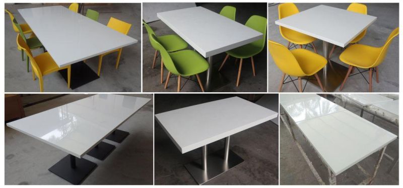 2 Seater Restaurant Furniture Square Solid Surface Dining Table