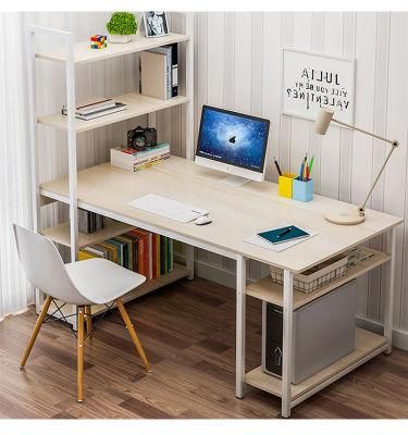 Steel Wood Desktop Bookshelf Integrated Office Desk for Student with Bookshelf