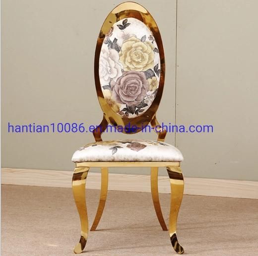 Flower Design High End Stainless Steel Dining Chair for Event Banquet Wedding Furniture