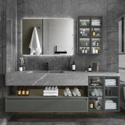Luxury Bathroom Cabinet Furniture New Design Waterproof Bathroom with LED Mirror Cabinet