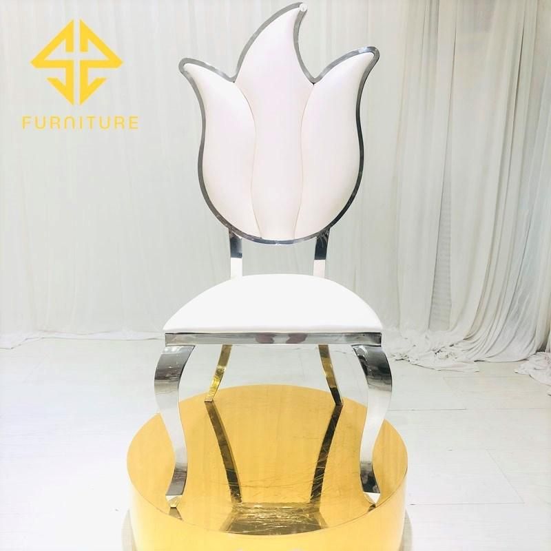 New Style Special Back Design Stainless Steel Silver Dining Chair