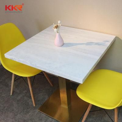 Solid Surface Livingroom Furniture Square Stone Dining Table
