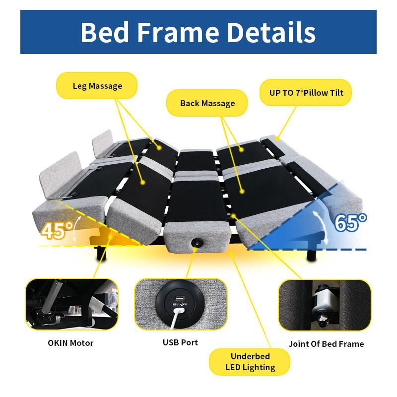 Modern Adjustable Bed Split King Size