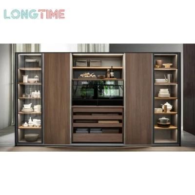 American Wooden Kitchen Cabinet Showcase Modern Style Veneer Finish Medicine Cabinet Antique Cabinet (KV10)